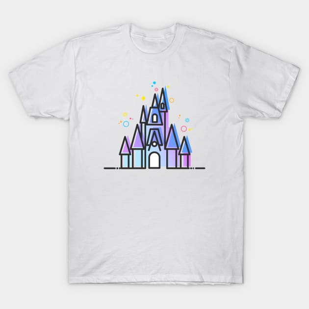 Fairytale Magic Castle Vector Artwork T-Shirt by CoconuTacha